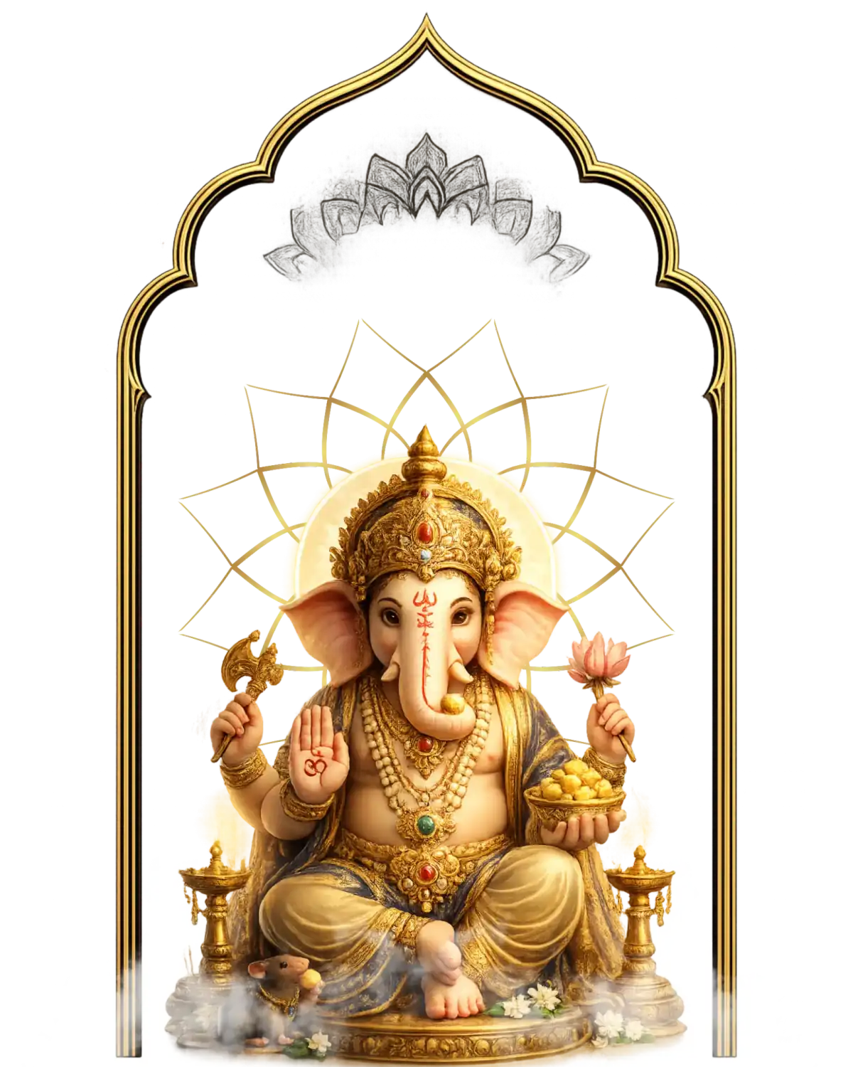 श्री गणेश, मंडपात विराजमान